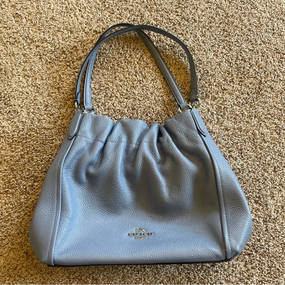 Coach Maya Purse Periwinkle Blue Leather Shoulder Bag Perfect condition